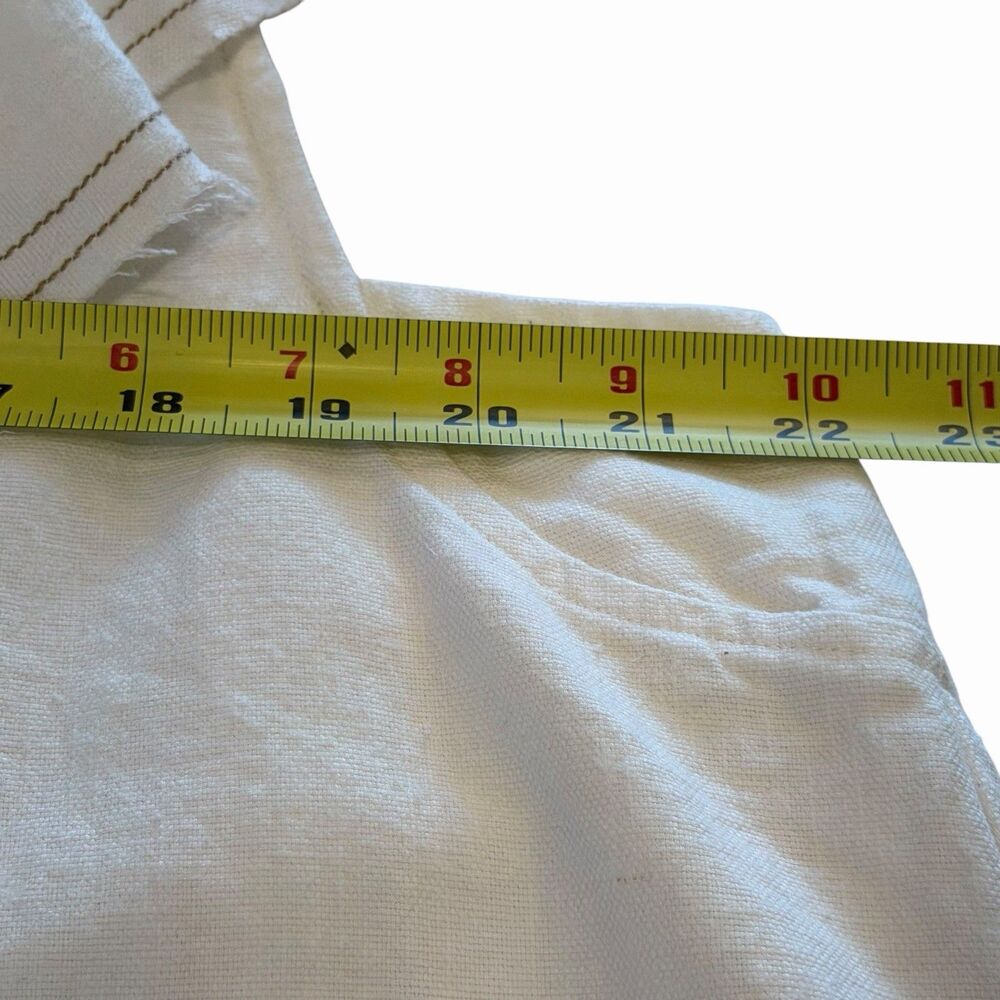 Pilcro Boho Coastal Linen Blend Ruffle Neck Top Size L Lightweight Loose Travel - Picture 4 of 7